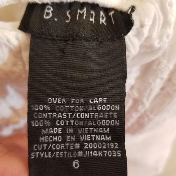 SALE 3/$15 B. Smart White Eyelet Dress Sz 6 - Picture 3 of 4